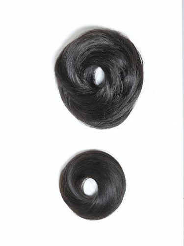 Human Hair Donut Scrunchies Natural Black | Rares Hair