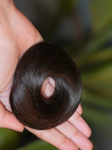 Human Hair Donut Scrunchies Natural Black | Rares Hair